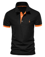 Brent - Herren-Casual-Poloshirt in Schwarz-orange