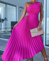Einschulterkleid Mit Faltenrock - Lisann in Rosa
