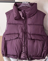 Eleonora | Damen Bodywarmer Steppweste mit Taschen, Reißverschluss und Stehkragen in Violett