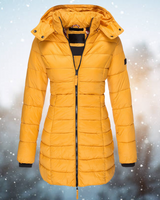 Vita | Daunenjacke mit Kapuze in Gelb
