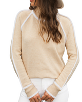 Turtleneck Pullover Damen kuschelig warm in Beige