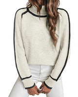 Turtleneck Pullover Damen kuschelig warm in Weiß