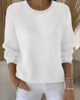 Claudia | Damen Alltagstauglicher Winter-Strickpullover in Weiß