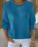 Claudia | Damen Alltagstauglicher Winter-Strickpullover in Blau
