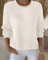 Claudia | Damen Alltagstauglicher Winter-Strickpullover in Aprikose