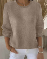 Claudia | Damen Alltagstauglicher Winter-Strickpullover in Khaki