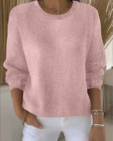 Claudia | Damen Alltagstauglicher Winter-Strickpullover in Rosa