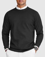 Elias | Stylischer Zeitloser Rundhalspullover in Schwarz