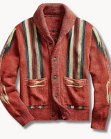 Jonnie – Bequeme Strick-Strickjacke im Schal-Stil in Rot
