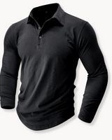 Raves - Strukturiertes Poloshirt in Schwarz