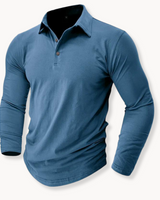 Raves - Strukturiertes Poloshirt in Denim Blau