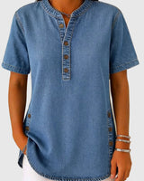 Julina – Jeansbluse Mit Lockerer Passform in Blau