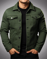 Freizeitjacke Mit Knopfleiste - Giuseppe in Grün