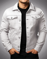 Freizeitjacke Mit Knopfleiste - Giuseppe in Weiß