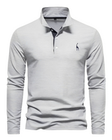 Antoine - Langärmeliges Herren-Poloshirt für den Alltag in Grau