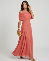 Kaida - Drapiertes Carmen-Kleid in Pink