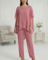 Jessenia - Set aus Lagenlook-Tunika und Hose in Hellrosa