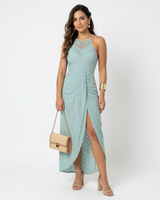 Phaedra - Fließendes Wickelkleid in Mintgrün