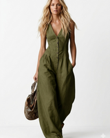 Lyrissa - Weitbeiniger Jumpsuit mit weichem Griff in Grün