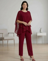 Jessenia - Set aus Lagenlook-Tunika und Hose in Rot