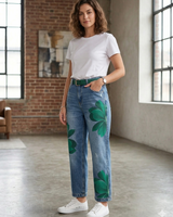 Sophia - Elegante Blumenhose in Grün