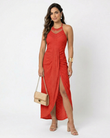 Phaedra - Fließendes Wickelkleid in Rot