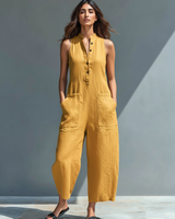 Lucinda | Stilvoller ärmelloser Jumpsuit in Gelb