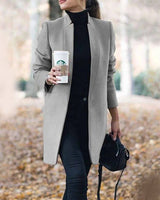 Annika | Damen Chic Maßgeschneiderter Formeller Wintermantel in Grau