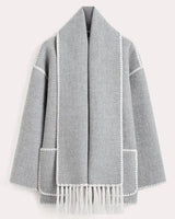 Brynora | Stilvolle Winterjacke mit integriertem Schal in Grau