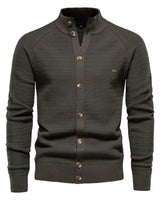 FELTON - Klassisch gestrickt strickjacke in Grün
