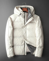Steppjacke mit Kapuze und Kontrastfutter - Mark in Weiß
