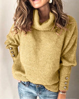 Damen leichter Rollkragenpullover in Gelb