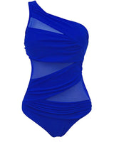 Nayla | Dein eleganter One-Shoulder-Badeanzug in Plus Size in Blau