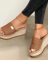 Camila - Keilsandalen mit Plateau in Braun
