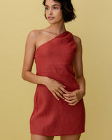 Juni | Elegantes kurzes Sommerkleid in Rot