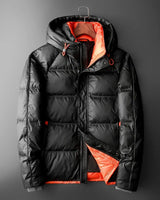 Steppjacke mit Kapuze und Kontrastfutter - Mark in Schwarz