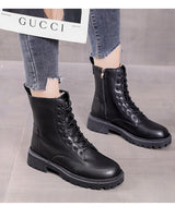 Florian | Schwarze Leder-Winterstiefel in Schwarz