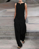 Kaelith | Eleganter lockerer Jumpsuit in Schwarz
