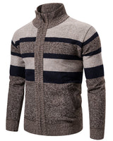 Gestreiftes Herren-Pullover  - CLOVIS in Kamel
