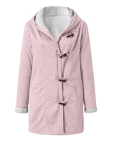 Vania Fleece Wildlederjacke mit halblanger Kapuze in Rosa