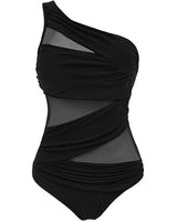 Nayla | Dein eleganter One-Shoulder-Badeanzug in Plus Size in Schwarz