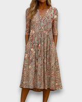 Rosella - Leichtes Printkleid in Beige