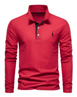 Antoine - Langärmeliges Herren-Poloshirt für den Alltag in Rot