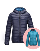 Stilvolle Wendbare Damen Daunenjacke - Aurora in Blau