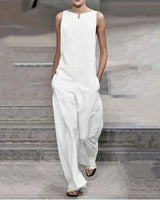 Kaelith | Eleganter lockerer Jumpsuit in Weiß