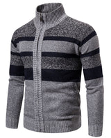 Gestreiftes Herren-Pullover  - CLOVIS in Hellgrau