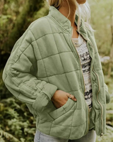 Oversized Gefütterte Übergangsjacke - Eliza in Grün