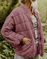 Oversized Gefütterte Übergangsjacke - Eliza in Rosa