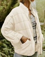 Oversized Gefütterte Übergangsjacke - Eliza in Aprikose