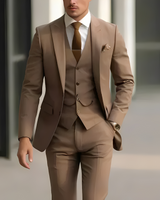 Abenner - Eleganter dreiteiliger Anzug in Hellbraun